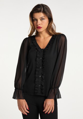 faina Blouse in Zwart: voorkant