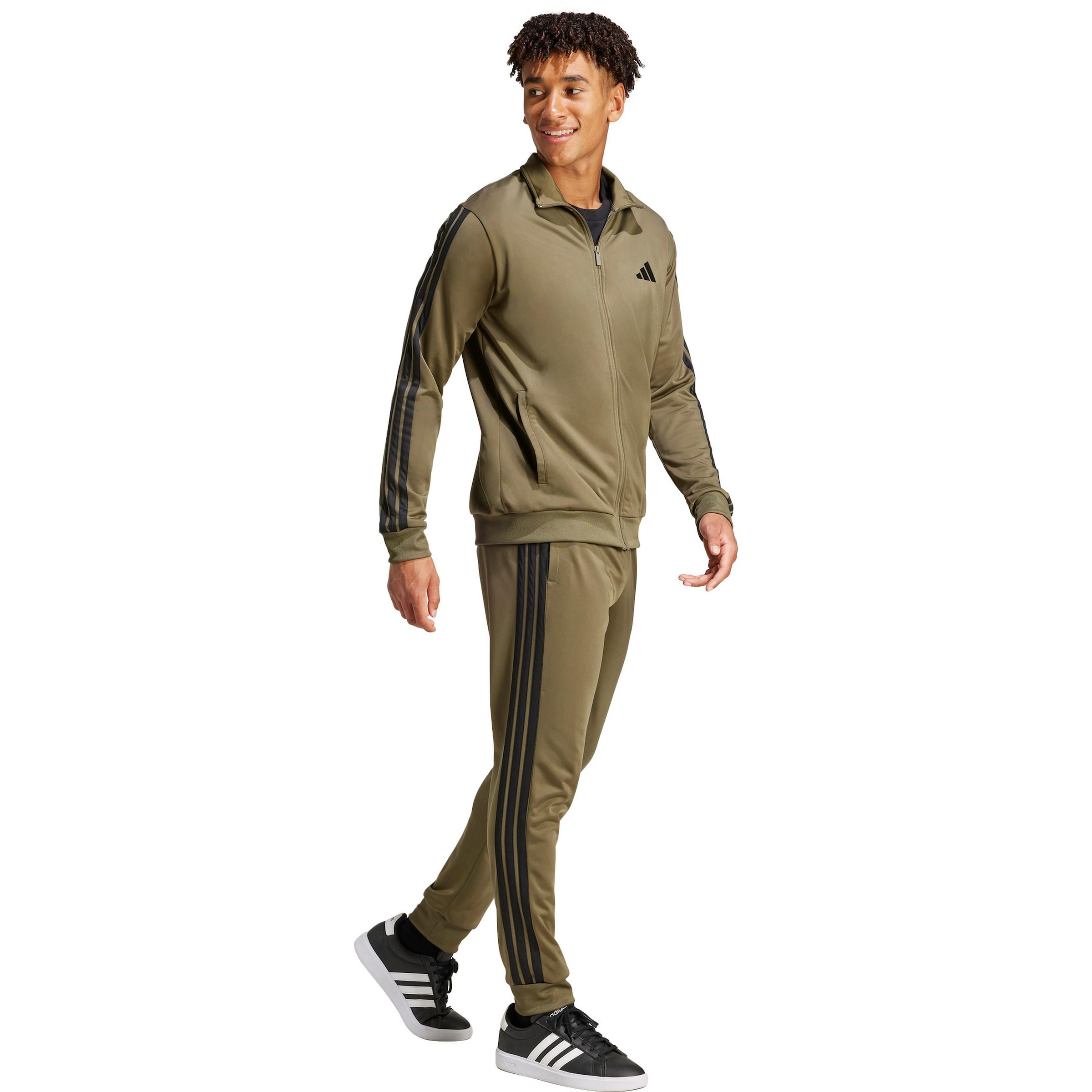 ADIDAS SPORTSWEAR Облекло за трениране 'Sportswear Basic 3-Stripes Tricot Track' в зелено