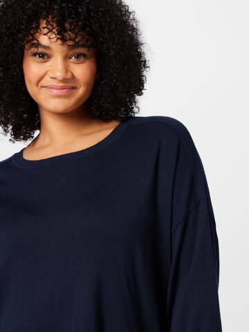 Fransa Curve Pullover 'PALMA' in Blau