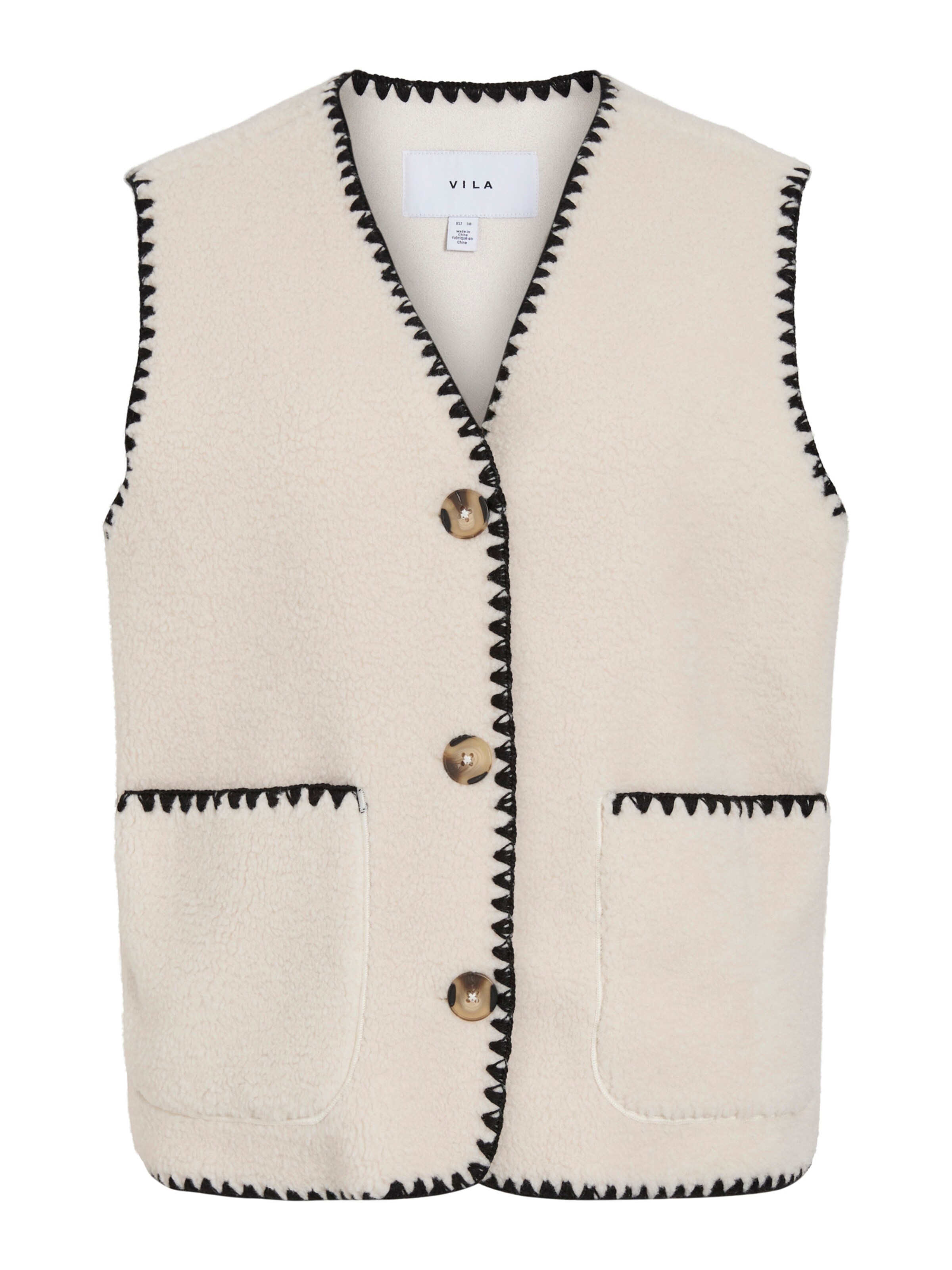 VILA Gilet en XS en beige / noir, Vue avec produit