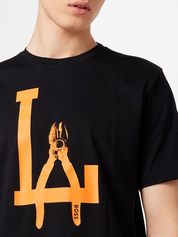 T-Shirt 'Meccano' BOSS Orange en noir