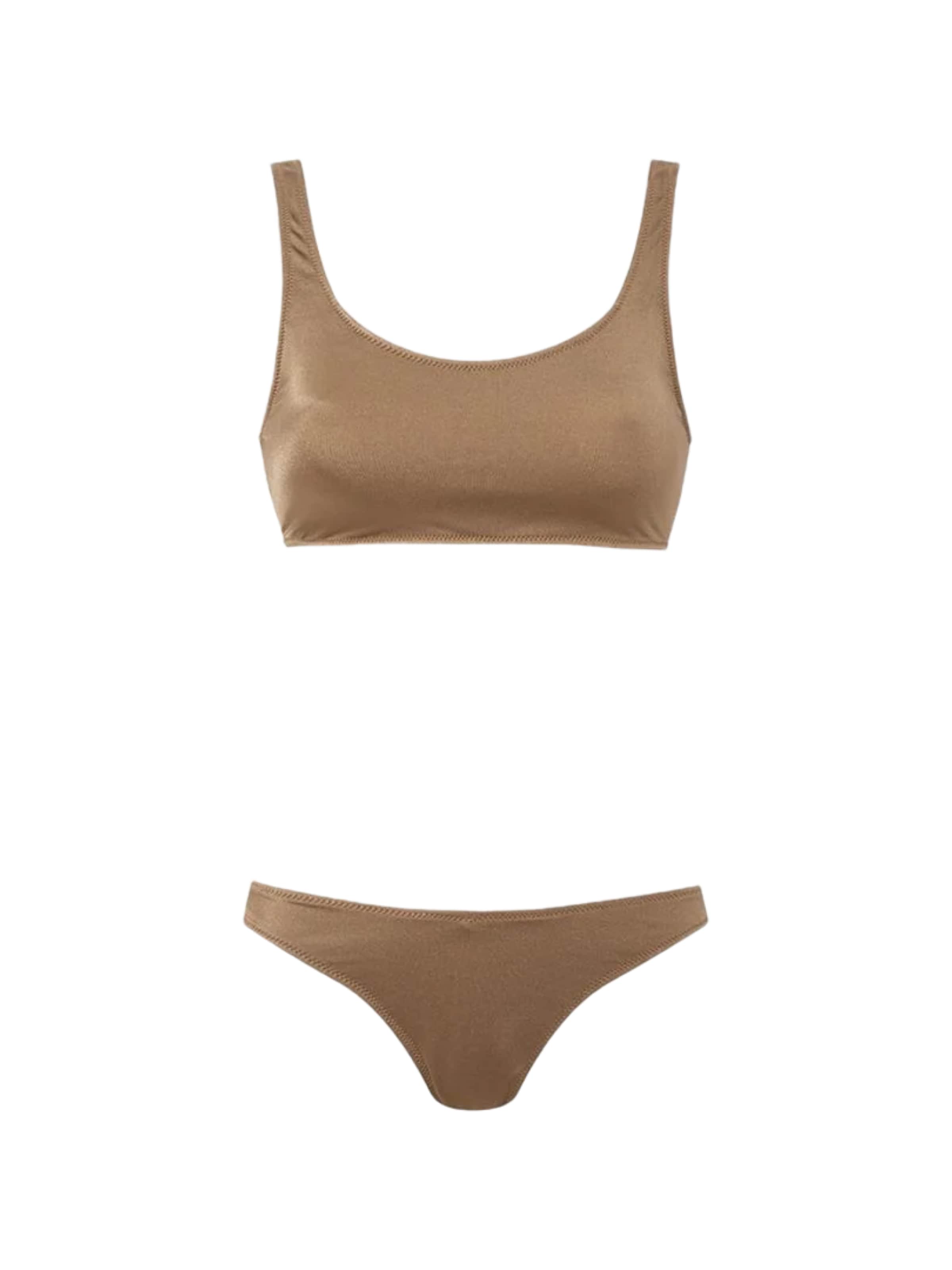 Rivus Bustier Bikini in Bruin: voorkant