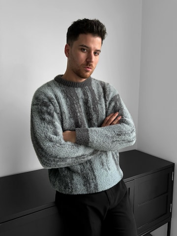 Kleidermafia Pullover 'Oversize Brushstroke Effect Knit Pullover - Anthracite'‌‌ in Grau