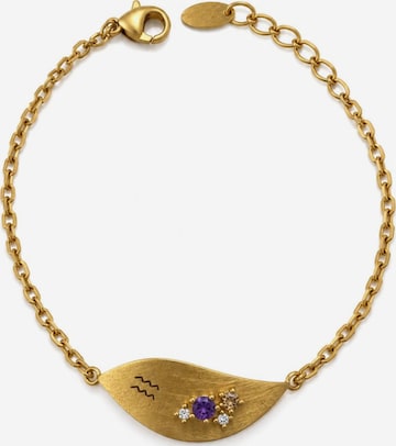 Bracelet '18k Gold Plated Aquarius | Waterman Zodiac' Sally Jane Jewelry en or : devant