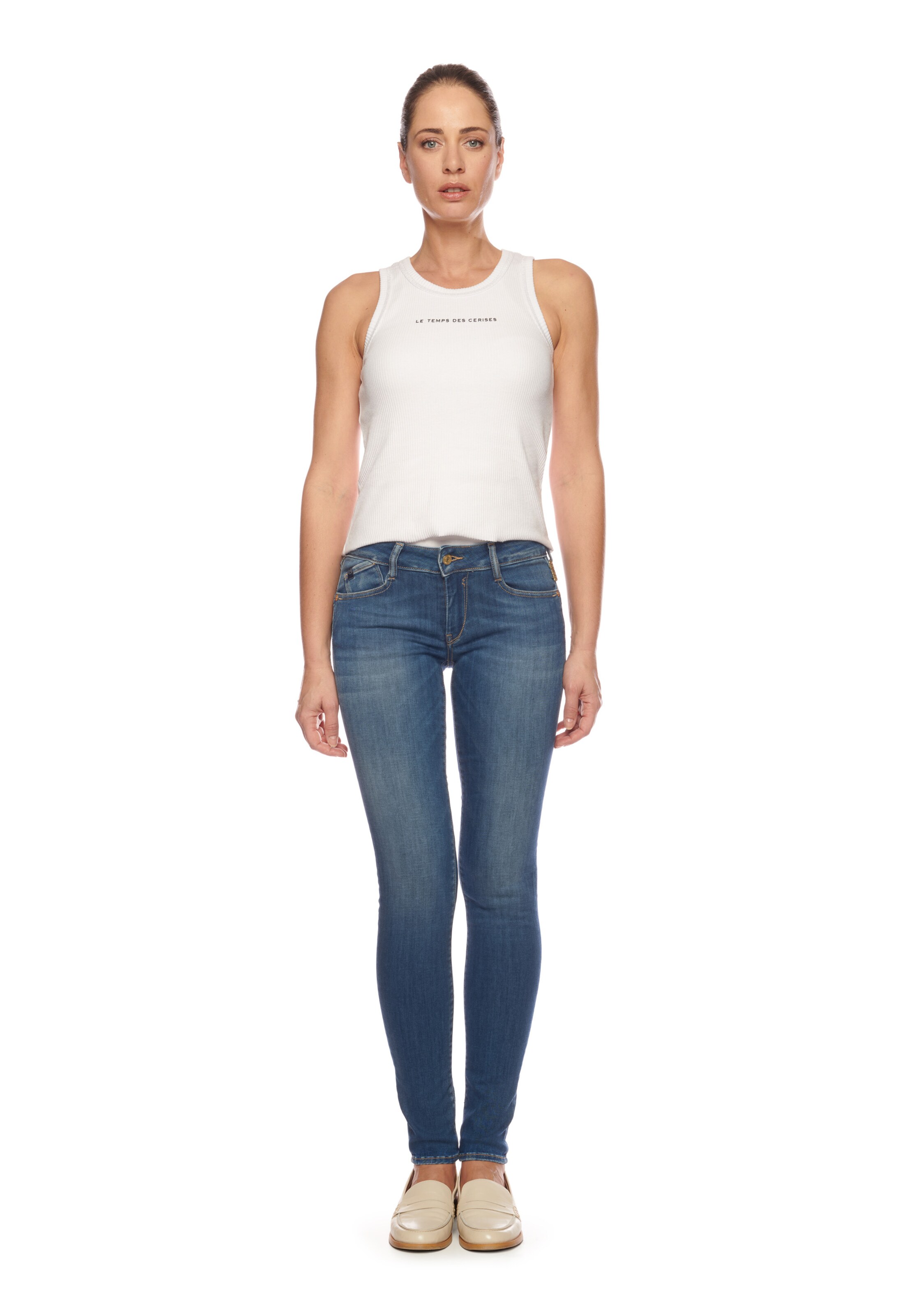 Skinny Jean Le Temps Des Cerises en bleu