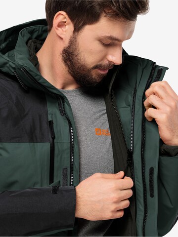 JACK WOLFSKIN - Casaco outdoor 'JASPER' em verde