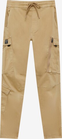 Pull&Bear Regular Cargo Pants in Beige: front