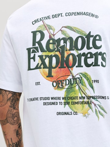 Tricou 'JORMONTAUK' de la JACK & JONES pe alb