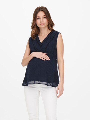 Only Maternity Blouse 'Mama' in Blauw: voorkant
