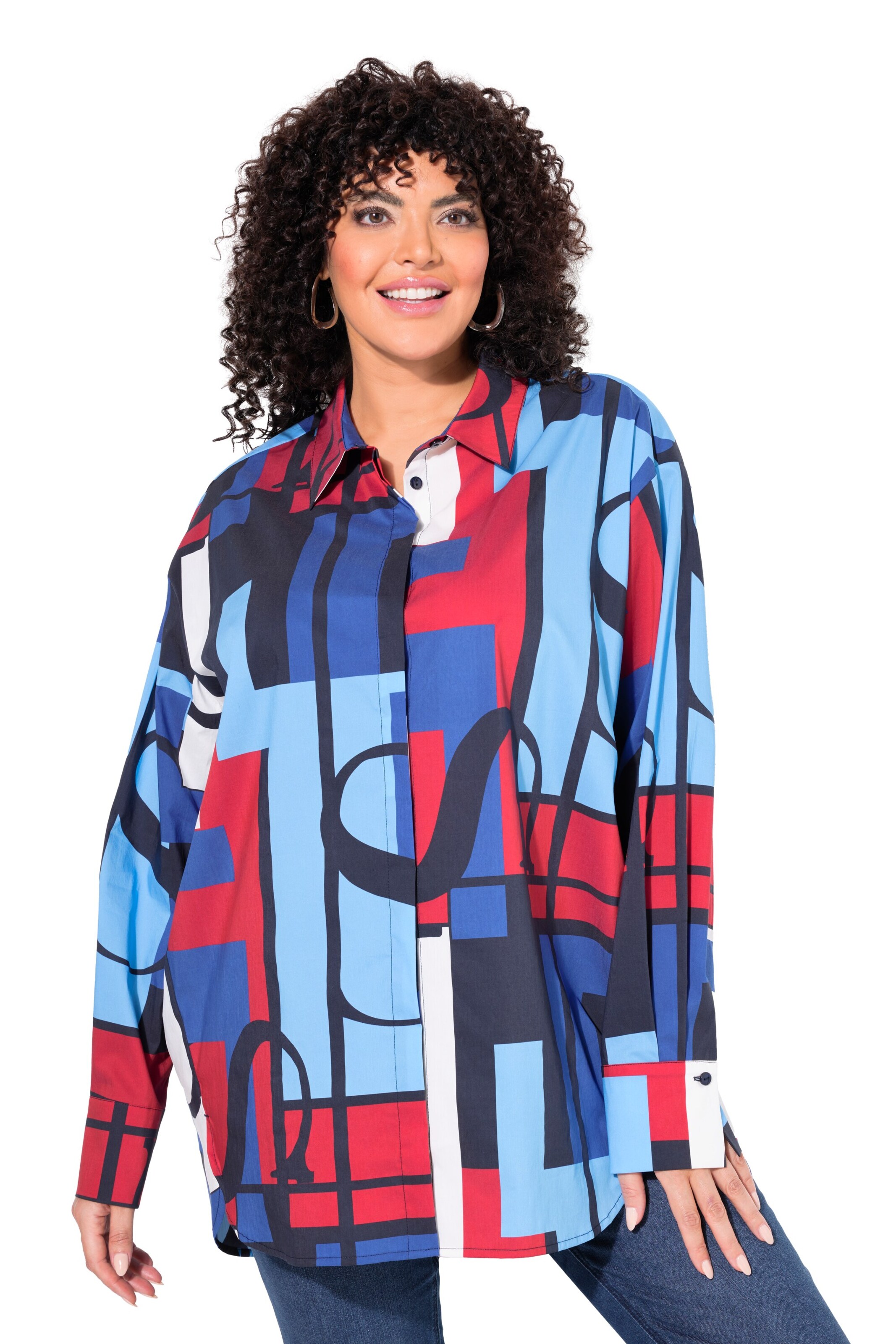 Ulla Popken Blouse in Blauw: voorkant