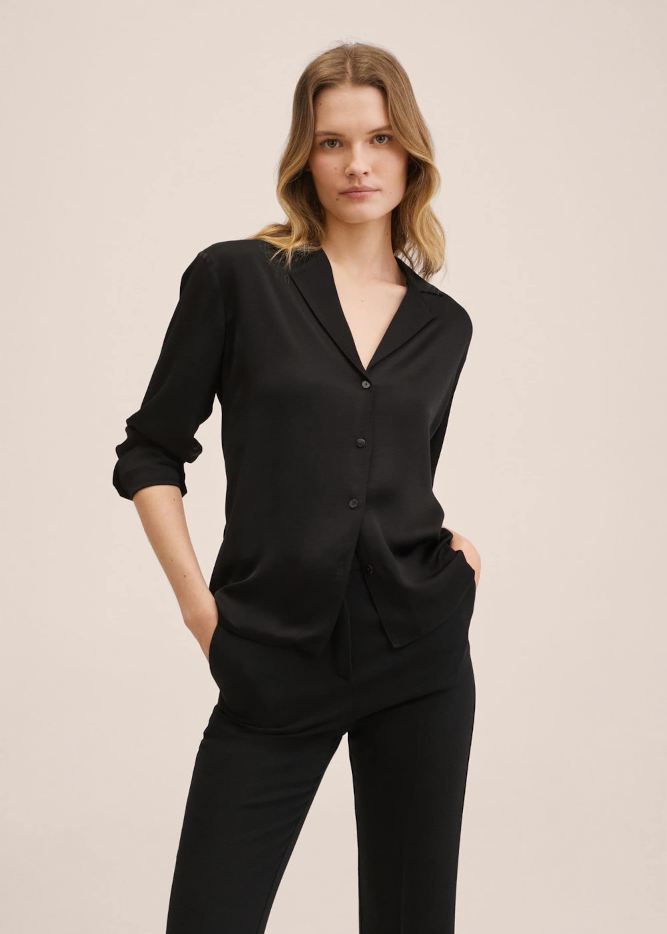 mango black shirt