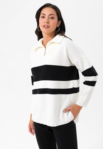 Jimmy Sanders Pullover in Weiß: Vorderseite