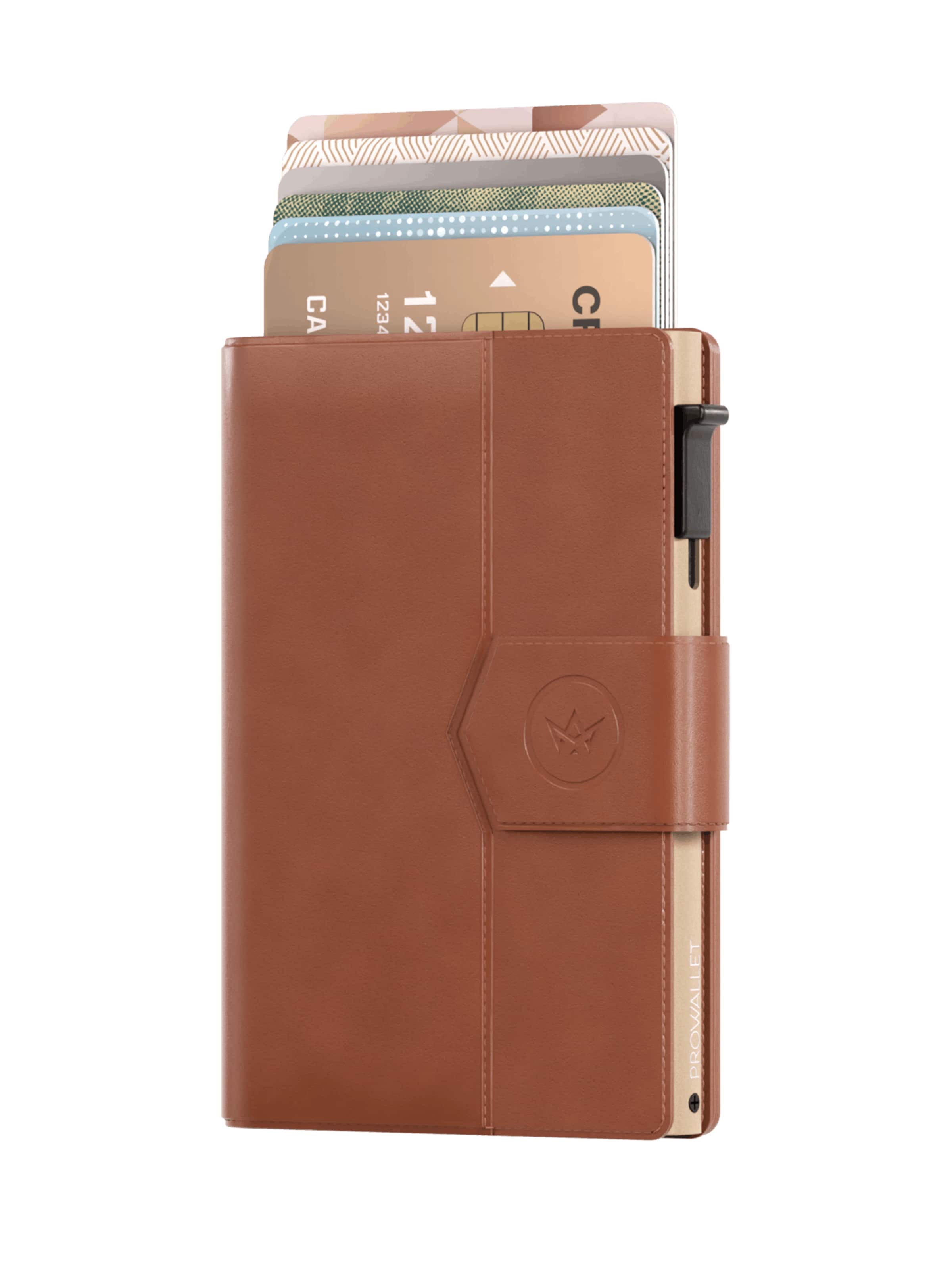 Prowallet Wallet 'Pasjeshouder Plus' in Brown: front