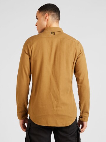 G-Star RAW Slim fit Button Up Shirt 'Marine' in Brown