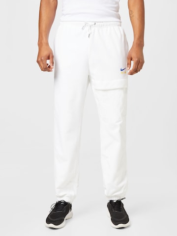 Nike Sportswear Tapered Pants in White: front