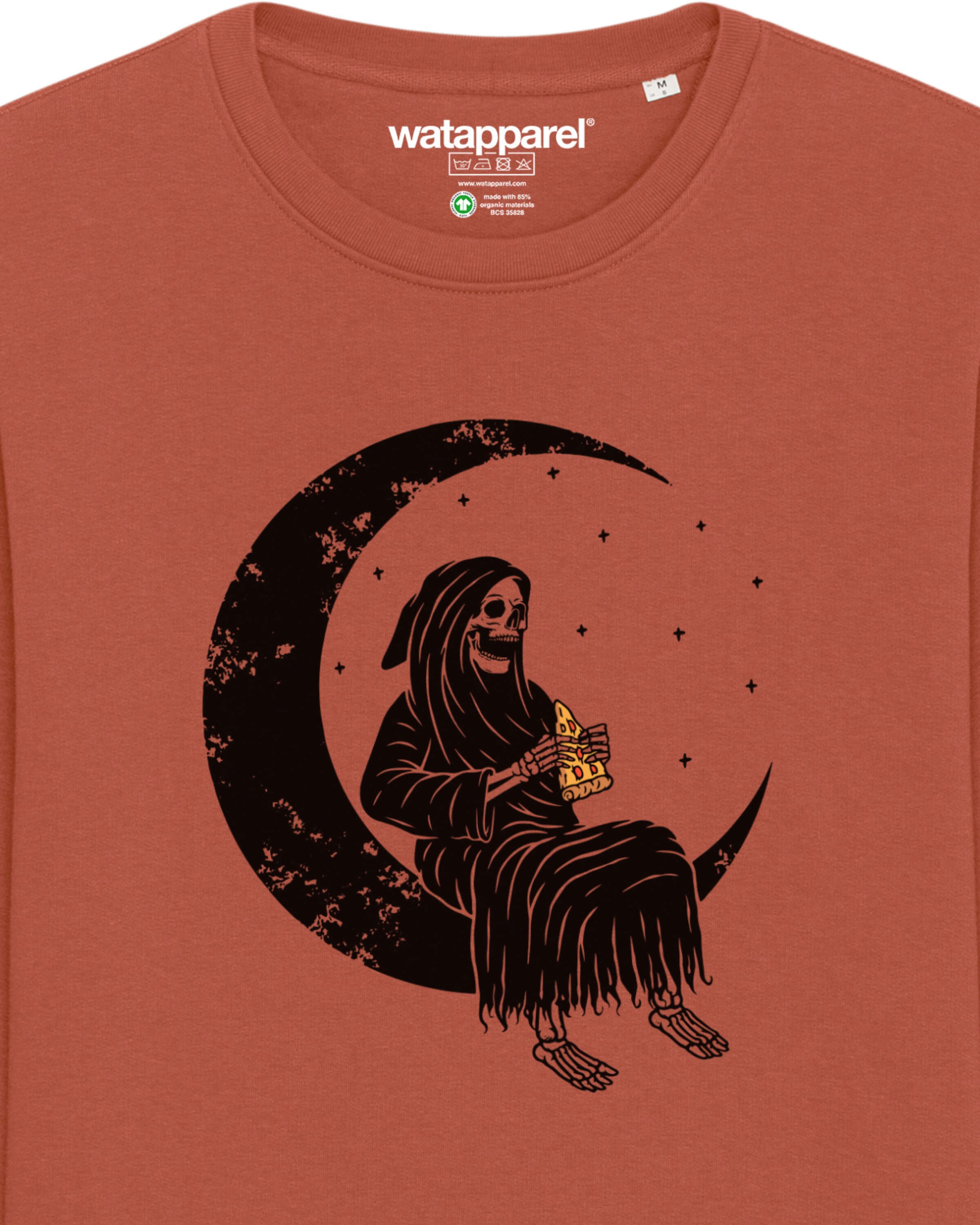 Sweat-shirt ' Pizza for life ' Watapparel en marron