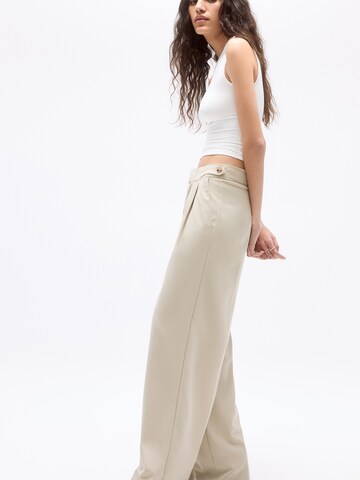 Pull&Bear Wide Leg Hose in Grau