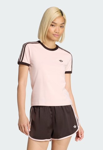 T-shirt '3 STRIPES SLIM' ADIDAS ORIGINALS en rose : devant