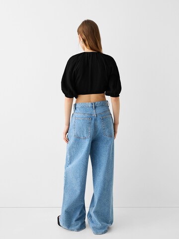 Bershka Blúz - fekete