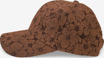 styleBREAKER Cap 'Basecap mit Blumen Muster Ton in Ton' in Braun: Vorderseite