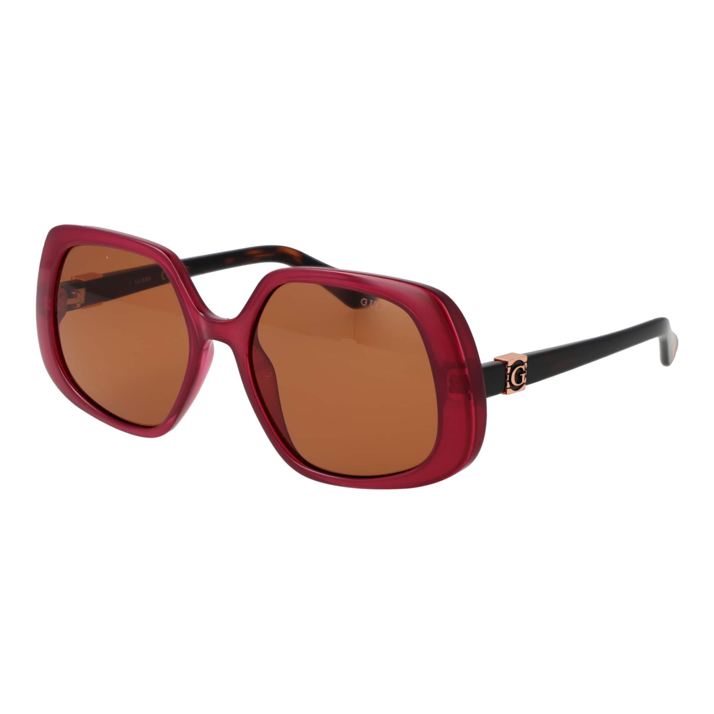 GUESS Sonnenbrille in cognac / burgunder / schwarz, Produktansicht