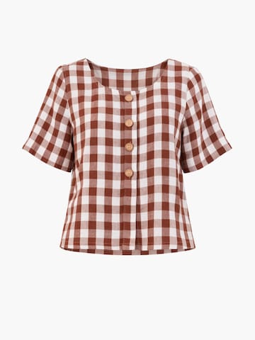 AmourLinen Bluse 'Maeve'‌‌‌ in Braun: Vorderseite