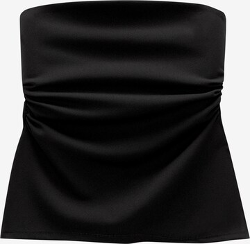 Pull&BearTop - crna boja: prednji dio
