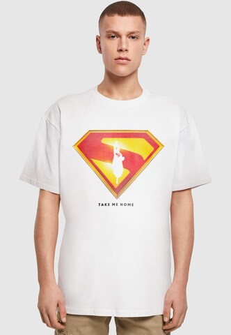 T-Shirt 'Superman Logo Take Me Home' ABSOLUTE CULT en blanc : devant
