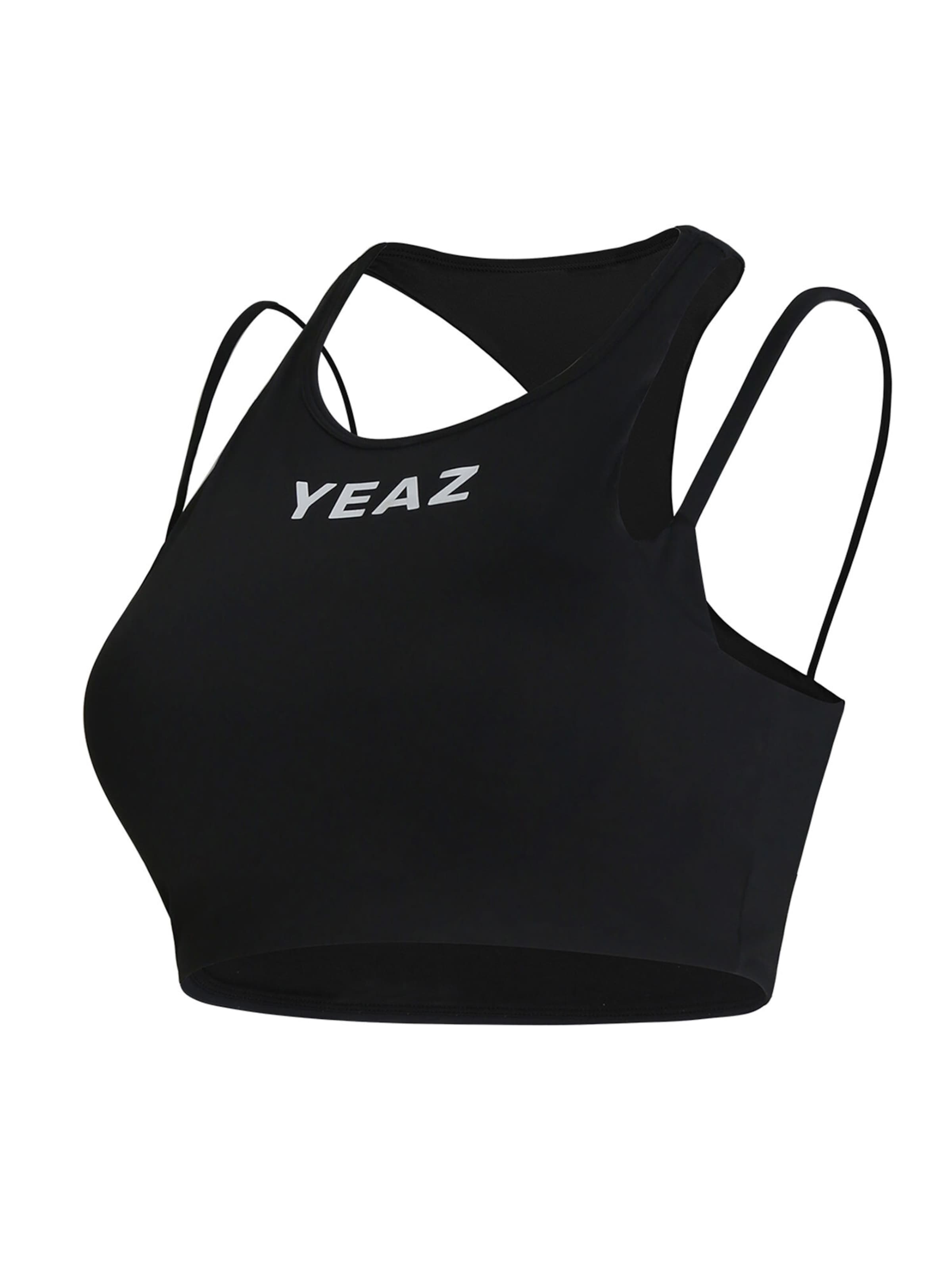 Top sportivo 'Amorous' di YEAZ in nero: frontale