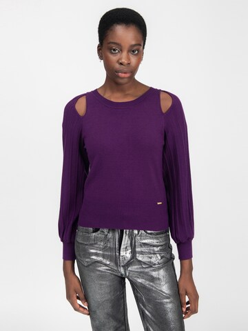 Influencer Sweter w kolorze fioletowy: przód