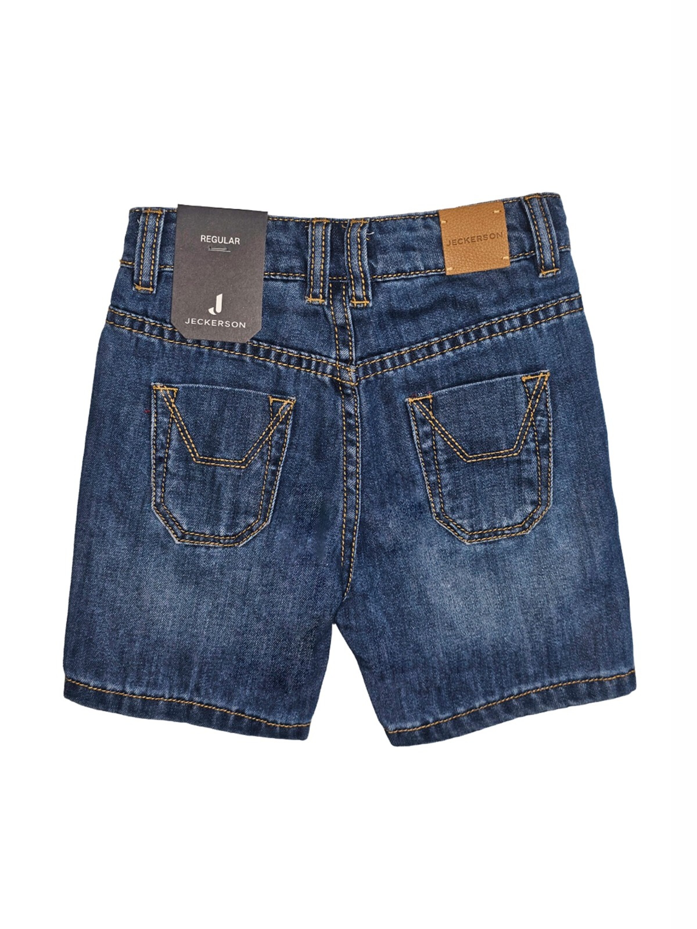 Jeckerson Regular Broek 'Bermuda denim blu per neonato' in Blauw