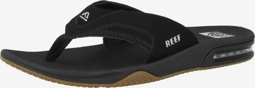 REEF T-Bar Sandals 'Fanning' in Black: front