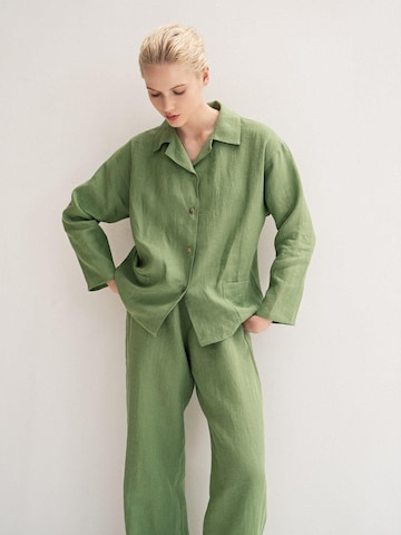 AmourLinen - Pijama 'Snooze' en verde