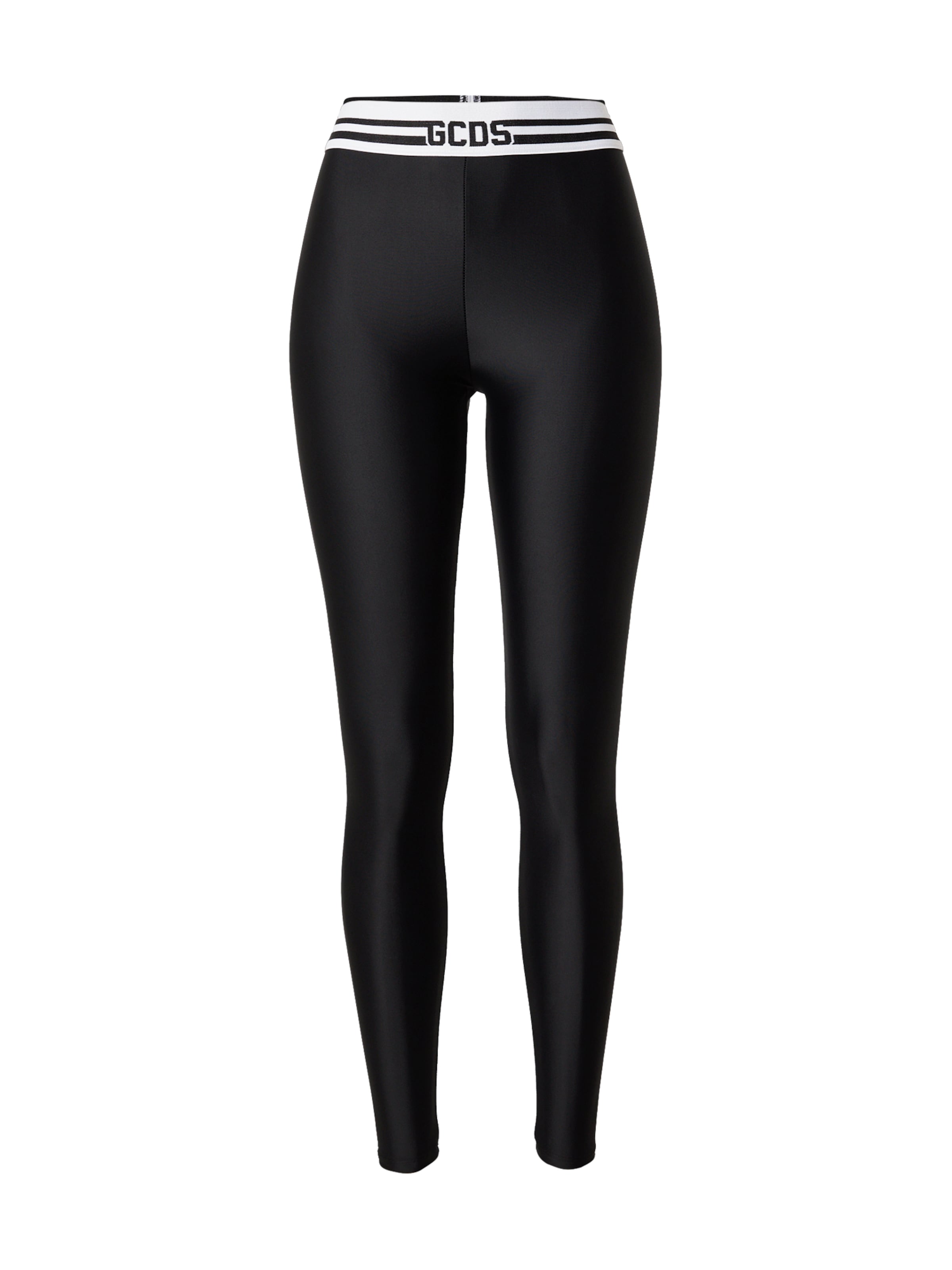 Skinny Leggings de la GCDS pe negru: față