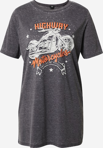 River Island T-Shirt  'HIGHWAY MOTOR' in Grau: predná strana