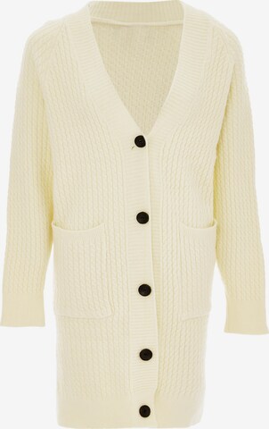 RISA Knit Cardigan in White: front