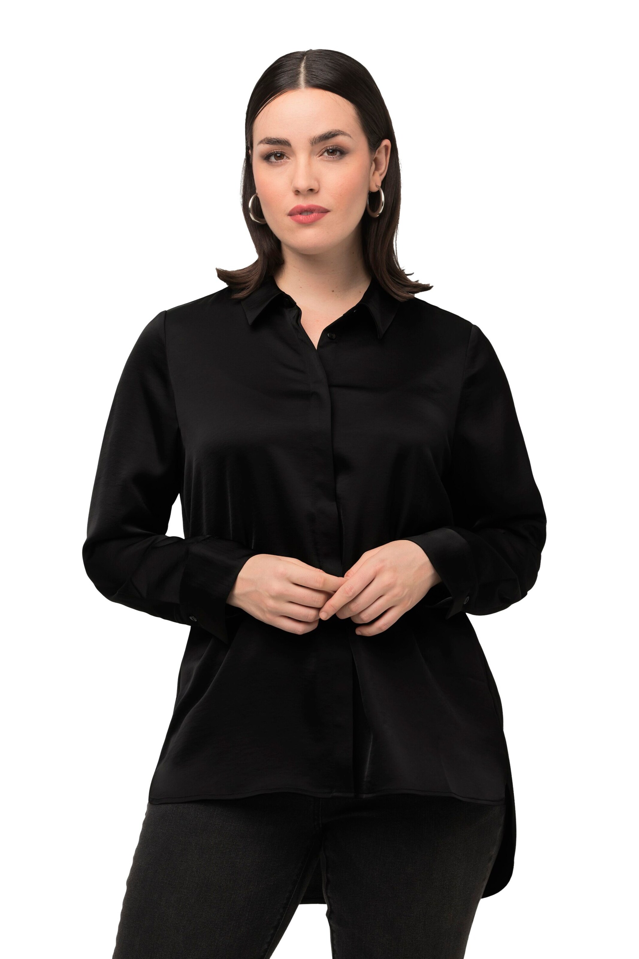 Ulla Popken Blouse in Zwart: voorkant