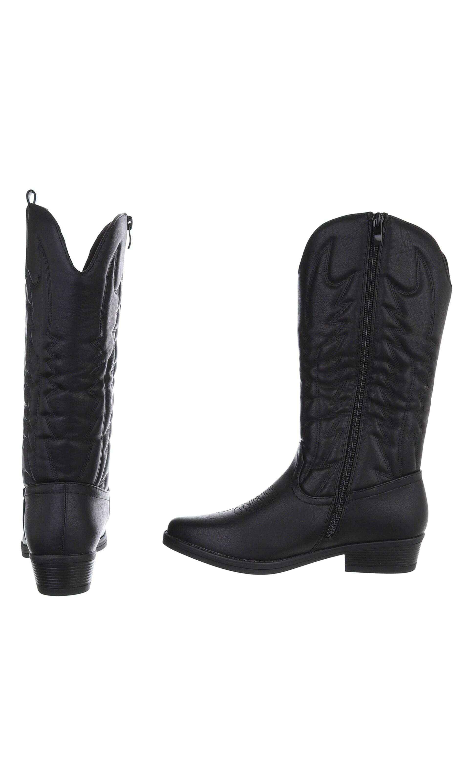 Ital-Design Cowboy Boots in Black