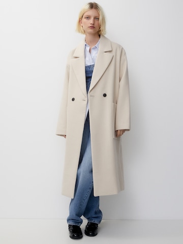 Pull&Bear Between-seasons coat in Beige: front