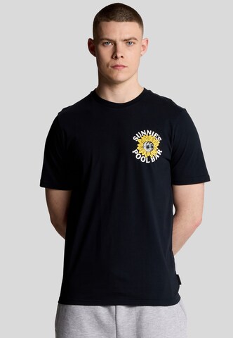 Lyle & Scott Shirt 'Sunnies Pool Bar' in Blue: front