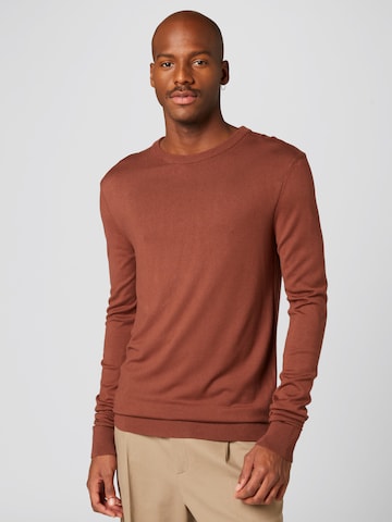 ABOUT YOU x Alvaro Soler Sweater 'Ian' in Brown: front