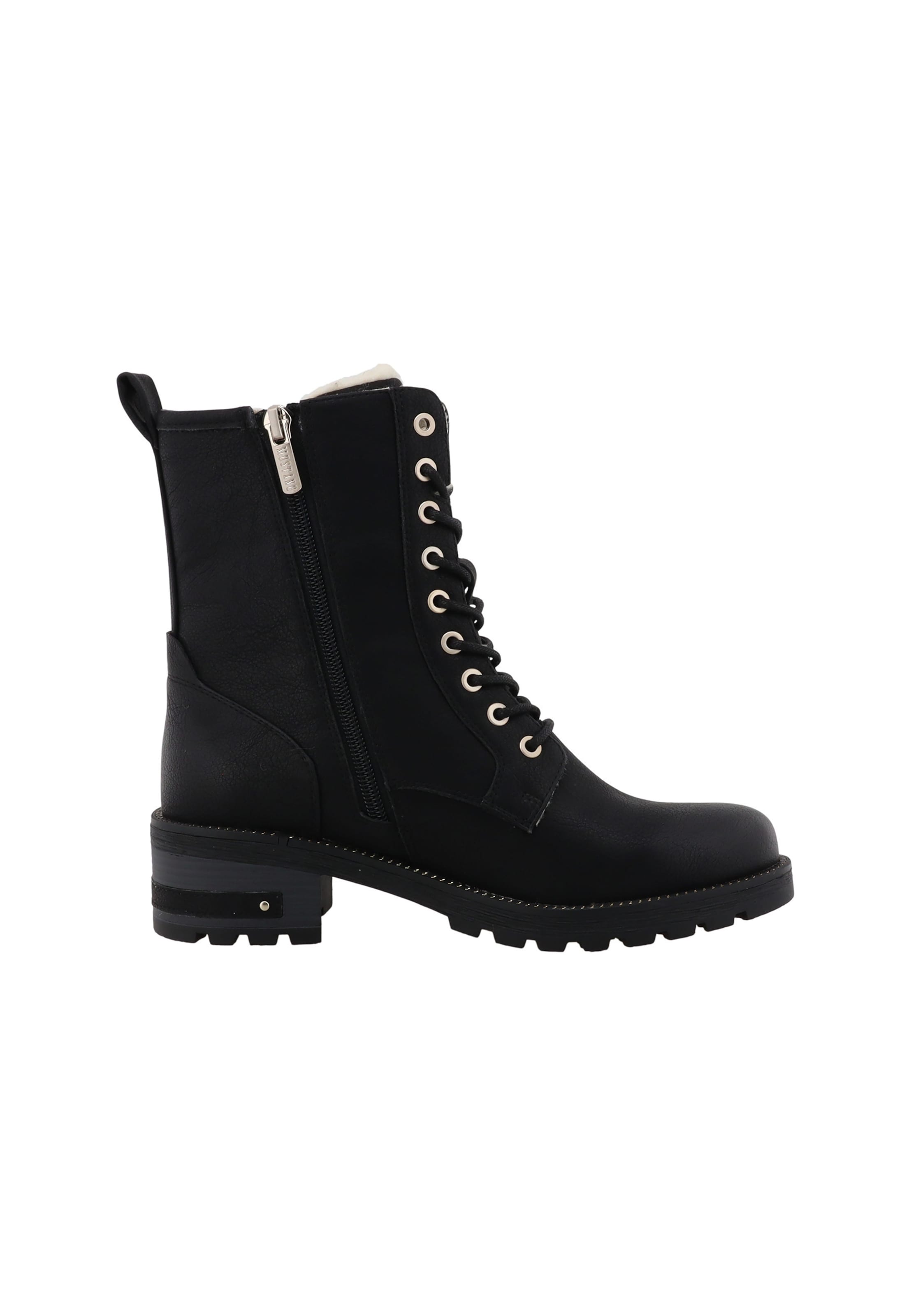 MUSTANG Lace-Up Ankle Boots in Black