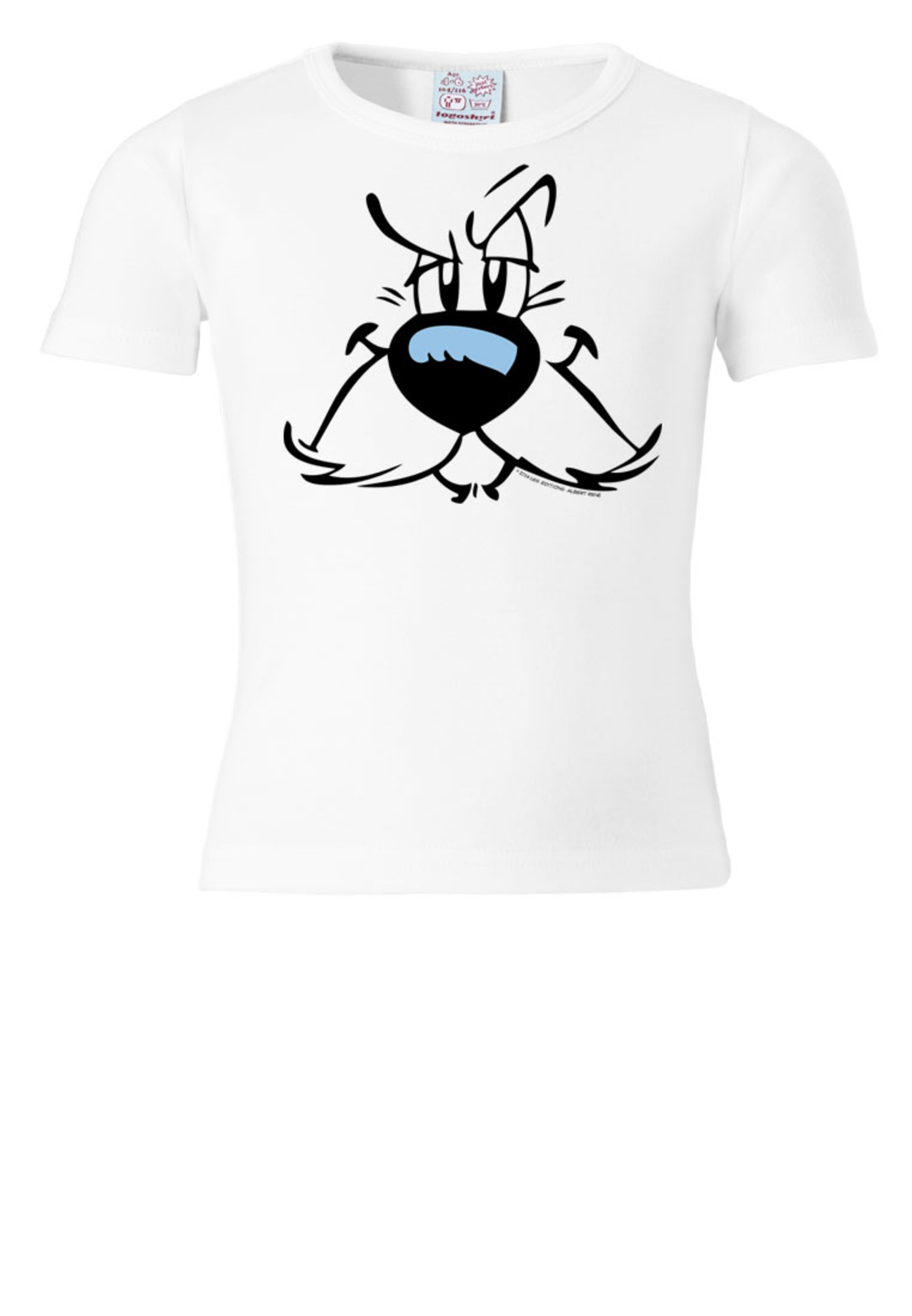 LOGOSHIRT T-Shirt 'Idefix - Faces - Asterix' in Grau: Vorderseite