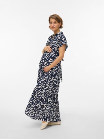 Vero Moda Maternity - Vestido camisero 'VMMJosie' en azul: frente