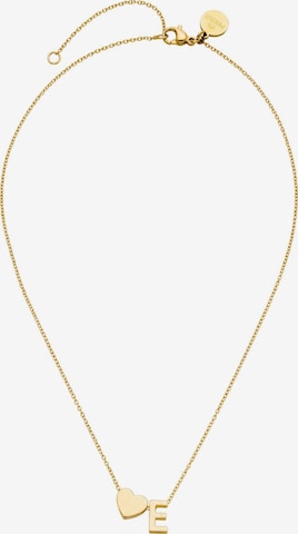 PURELEI - Cadena 'Letter Heart E' en oro: frente