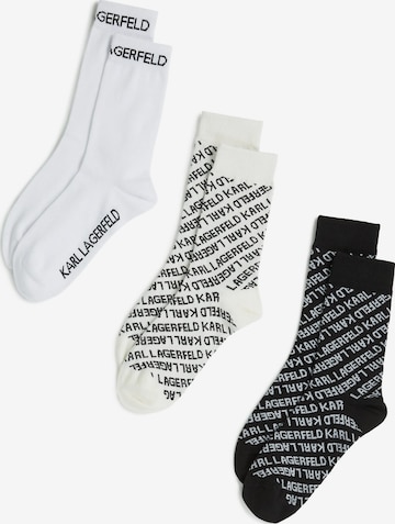 Karl Lagerfeld Sukat ' Socken mit Allover-Logo – 3er-Pack ' värissä musta: etupuoli