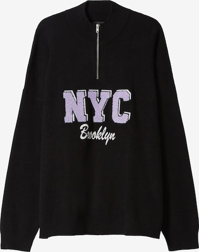 Bershka Sweat jacket in Purple / Black / White, Item view