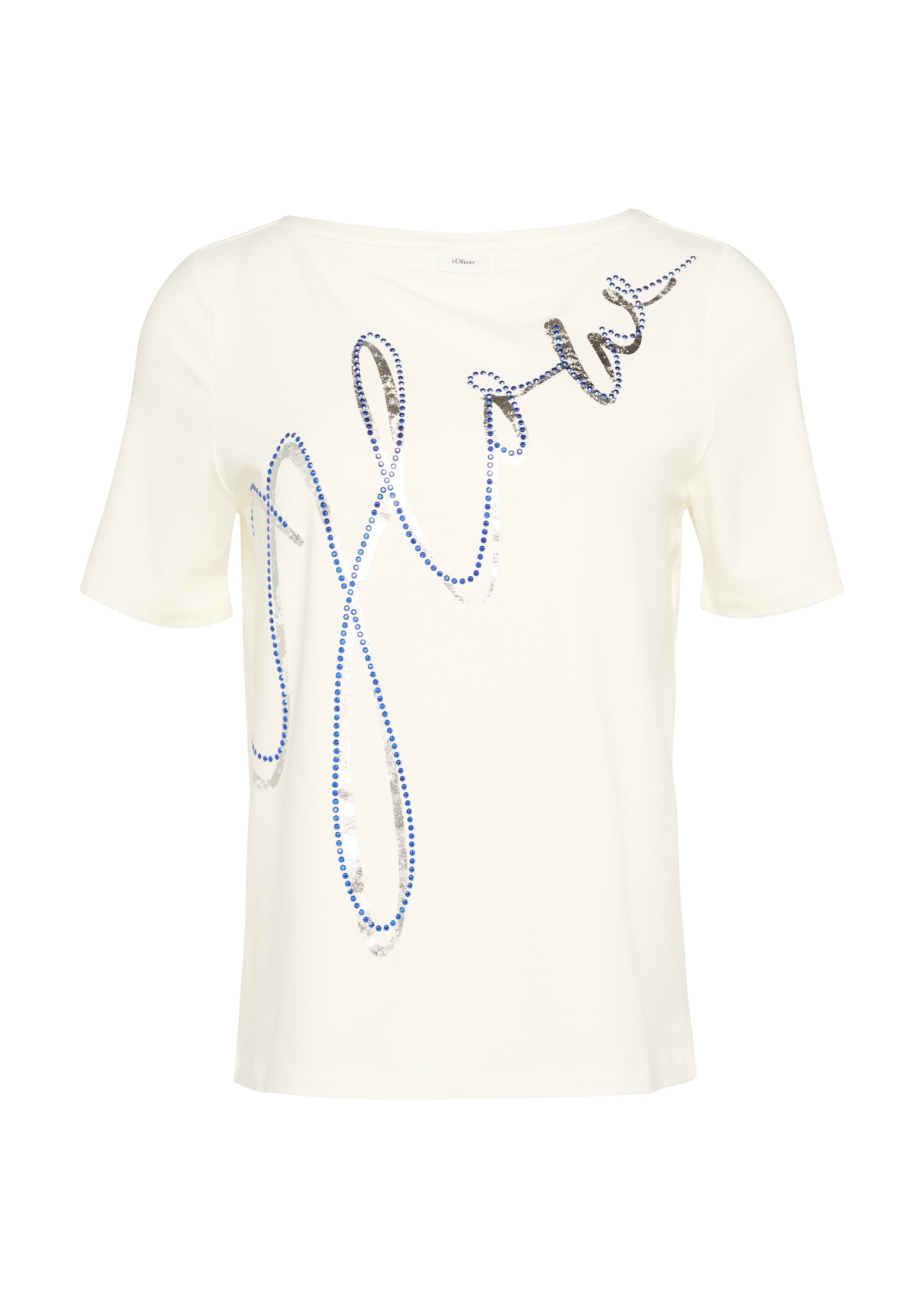 T-shirt s.Oliver BLACK LABEL en blanc : devant