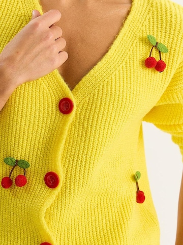 Bianco Lucci Strickjacke in Gelb