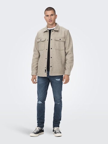 Only & Sons Φθινοπωρινό και ανοιξιάτικο μπουφάν 'Ash' σε μπεζ